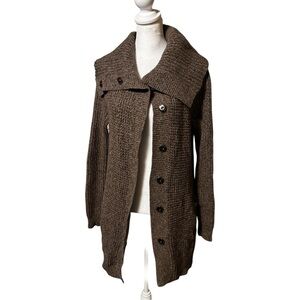 Old Navy Women’s Brown Button-Up Cardigan With Side Pockets Sz M